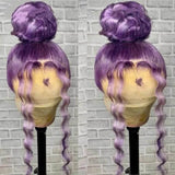 Lavender Purple Deep Wave Lace Front Wigs Virgin Hair with Baby Hair