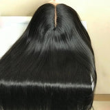 Long Silk Straight Virgin Human Hair Lace Front Wigs For Black Women
