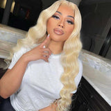 Affordable 12-30inch 150% Density 613 Blonde Body Wave 13x4 Lace Front Wigs