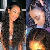 Super Nartual Swiss HD Lace Front Water Wave 100% Virgin Human Hair Wig