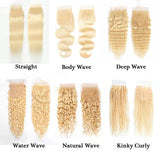 613 Blonde 4X4 Transparent Lace Closure