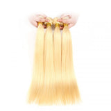 613 Blonde Virgin Hair Weave Straight 4 Bundles Deals High Quality Extensions