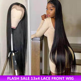 Flash Sale 30inch 150% Density Silk Straight 13x4 Lace Front Wigs with Baby Hair