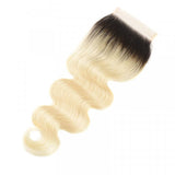 Ombre 1B/613 Blonde Body Wave Virgin Hair 4x4 Closure