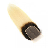 Ombre 1B/613 Blonde Straight Virgin Hair 4x4 Lace Closure