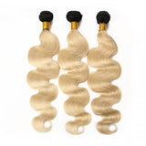 3pcs 1B/613 Blonde Bundles Body Wave Virgin Hair Weave 3 Bundle Deals