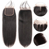 Peruvian Straight Virgin Hair 4x4 Transparent Lace Closure