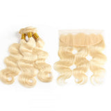 Brazilian 613 Blonde Body Wave 13x4 Lace Frontal with 3 PCS Top Quality Bundles