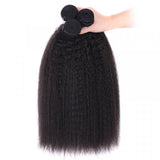 Brazilian Kinky Straight 13x4 Ear to Ear Lace Frontal with 3 PCS Top Quality Bundles