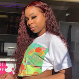 99J Curly 100% Virgin Human Hair 200% Density Lace Front Wigs