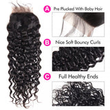 Brazilian Water Wave 5x5 Lace Closure Free Part Virgin Hair