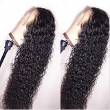 Curly Virgin Hair 200% Density Transparent Lace Front Human Hair Wigs