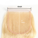 Brazilian 613 Blonde Straight 4x4 Closure with 3 PCS Top Quality Bundles