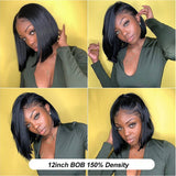 Straight Bob 13x6 Lace Front 100% Virgin Human Hair Wig Pre-Pluceked