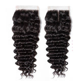 Brazilian Remy Hair Deep Wave 4x4 Closure with 3 PCS Top Quality Bundles
