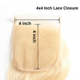 Brazilian 613 Blonde Body Wave 4x4 Closure with 3 PCS Top Quality Bundles