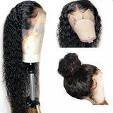 Curly Virgin Hair 200% Density Transparent Lace Front Human Hair Wigs