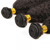 Brazilian Kinky Straight 13x4 Ear to Ear Lace Frontal with 3 PCS Top Quality Bundles