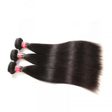 Straight 3pcs Bundles with 5x5 Closure Remy Human Hair Weave with Closure