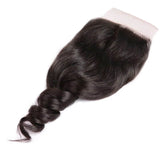 Brazilian Remy Hair Loose Wave 4x4 Closure with 3 PCS Top Quality Bundles