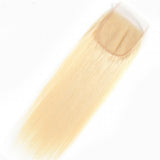 Straight 613 Blonde Virgin Hair 4x4 Lace Free Part Closure