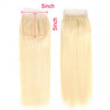 Straight 613 Blonde Virgin Hair 4x4 Lace Free Part Closure