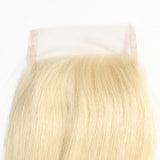 613 Blonde Straight Virgin Hair 4x4 Transparent Lace Closure