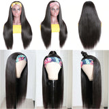 Affordable Silky Straight Human Hair Headband Wigs Glueless Beginner Friendly Wigs