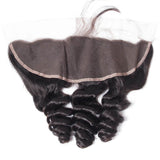 Brazilian Loose Wave 13x4 Ear to Ear Lace Frontal with 3 PCS Top Quality Bundles