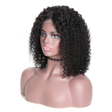 Curly Bob 100% Virgin Human Hair Lace Front Wigs For Black Women