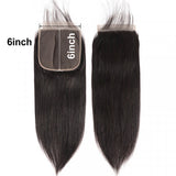 Straight Virgin Hair 6x6 Transparent Lace Closure 14-20Inch