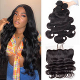 Body Wave 3pcs Bundles with 13x4 Frontal Remy Human Hair Weave with Frontal