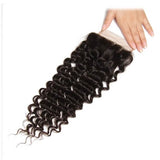 Brazilian Remy Hair Deep Wave 4x4 Closure with 3 PCS Top Quality Bundles