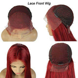 Red Straight Lace Front Wigs 100% Virgin Human Hair For Black Women