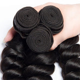 Brazilian Loose Wave 13x4 Ear to Ear Lace Frontal with 3 PCS Top Quality Bundles