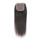 Straight 3pcs Bundles with 4x4 Closure Remy Human Hair Weave with Closure