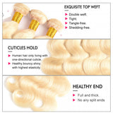 High Quality 613 Blonde 5x5 Body Wave Closure with 3 PCS Brazilian Bundles