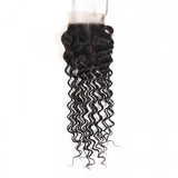 Deep Wave Virgin Hair 4x4 Transparent Lace Closure