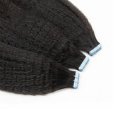 Cardinahair Kinky Straight Tape In Human Hair Extensions Skin Weft Hair Extensions