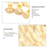 613 Blonde Virgin Hair Weave Body Wave 4 Bundles Deals High Quality Extensions