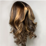 Goddess-like Honey Highlights Brown Body Wave Lace Frontal Wig