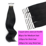 Cardinahair Straight Tape In Human Hair Extensions Skin Weft Hair Extensions