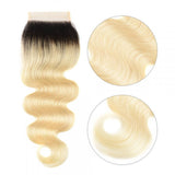 Ombre 1B/613 Blonde Body Wave Virgin Hair 4x4 Closure