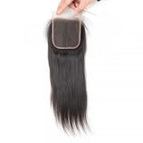 Peruvian Straight Virgin Hair 4x4 Transparent Lace Closure