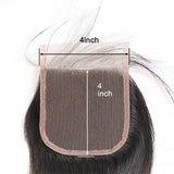 Peruvian Straight Virgin Hair 4x4 Transparent Lace Closure