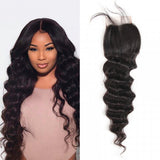 Loose Deep Wave Virgin Hair 4x4 Transparent Lace Closure