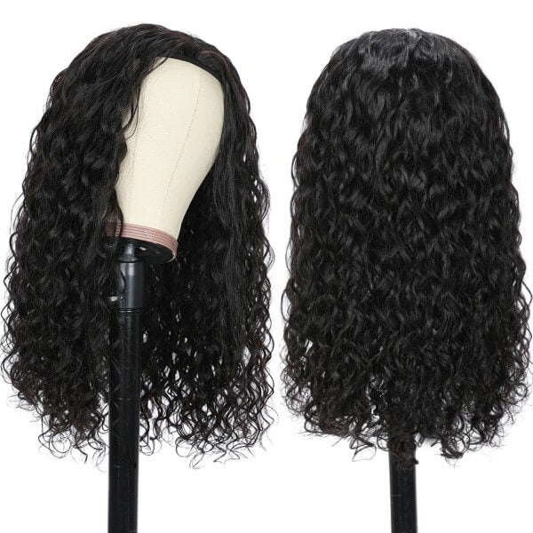 Affordable Beginner Friendly Glueless Wigs Water Wave Human Hair Headband Wigs