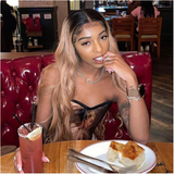 Kash Doll Style Black Roots Honey Brown Ombre Loose Wave Lace Frontal Wig