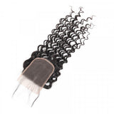 Deep Wave Virgin Hair 4x4 Transparent Lace Closure