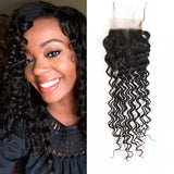 Deep Wave Virgin Hair 4x4 Transparent Lace Closure
